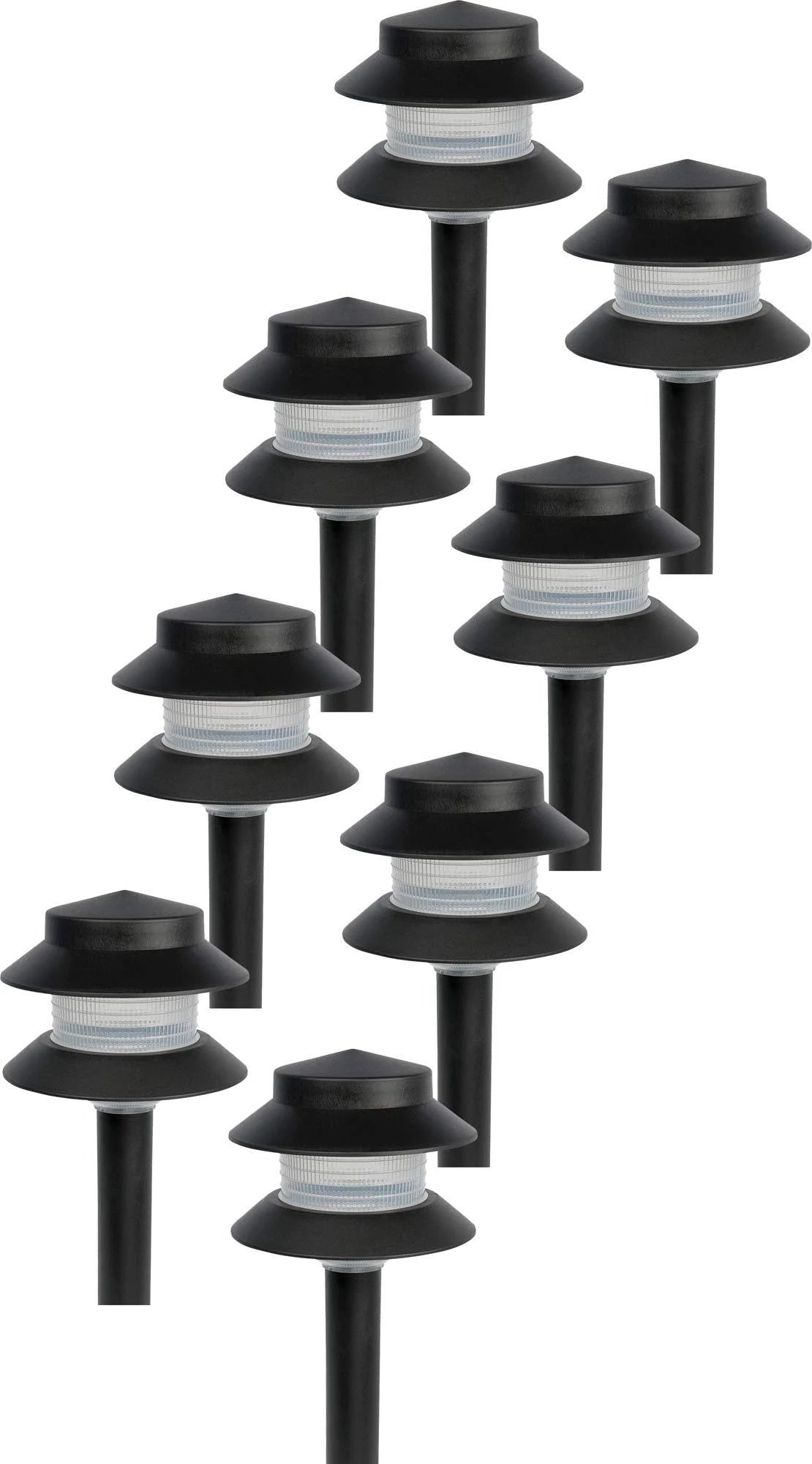 Paradise GL22627 Low Voltage Plastic 4W Path Light (Black, 8 Pack)