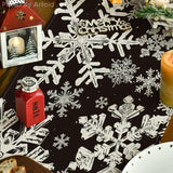 Artoid Mode Navy Blue Snowflakes Christmas Table Runner, Seasonal Winter Holiday Kitchen Dining Table Decoration for Home Party Decor 13×72 Inch