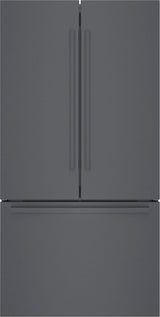 Bosch – 800 Series 21 Cu. Ft. French Door Counter-Depth Smart Refrigerator – Black stainless steel