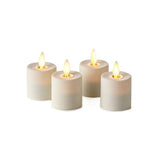 Luminara Flameless Rechargeable Tea Lights Unscented White 4 Pieces