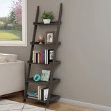 Ladder Bookshelf- 5 Tier Leaning Decorative Shelves for Display-Slate Gray Shelf Stand-Living Room Bathroom & Kitchen Shelving by Lavish Home